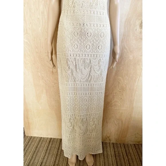 Vintage Jessica McClintock for Gunne Sax Low Back Ivory Lace Maxi Dress sz 4 - Picture 14 of 16